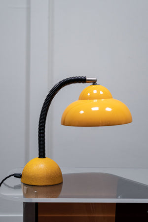 A 1960s Metal Gooseneck Yellow Desk Lamp.