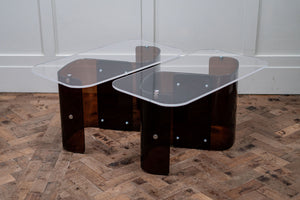 A Pair of 1970s Lucite Side Tables.