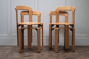 A Set of Four Dining Chairs by Bruno Rey for Kusch and Co, 1970s.