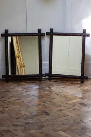 Pair of Tramp Art Mirrors