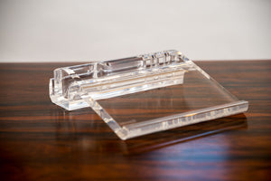 A Collection of Three Lucite Desktop Pen and Letter Holders by Harvey Guzzini.